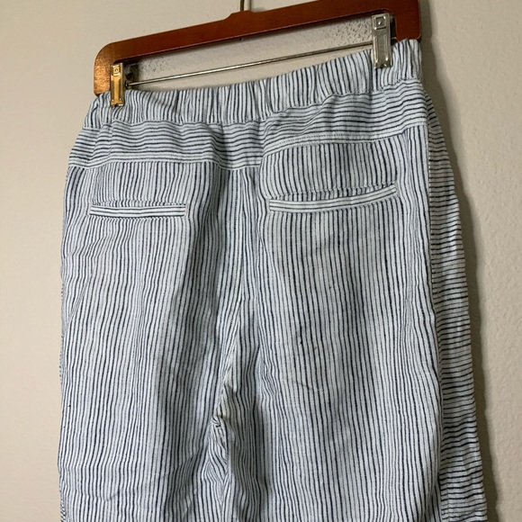Anthropologie 100% Linen Striped Slouchy Fit Pant S - Picture 8 of 11